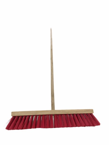 NYLON BROOM RED 45CM WITH HANDLE
