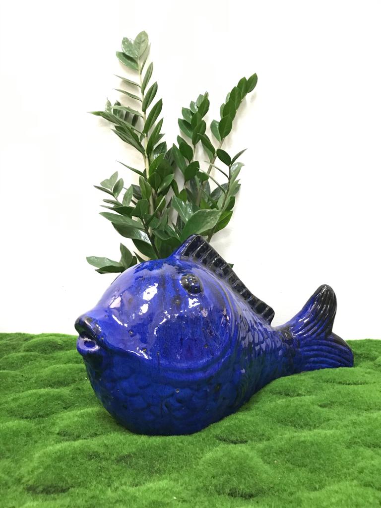 GLAZED ANIMALS FISH LEFT 52X28X30CM OD0606L