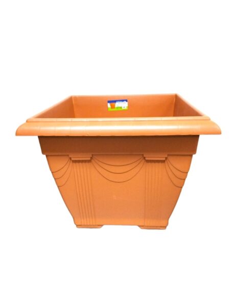 Spanish Cotta Square Pot W/Saucer 50cm