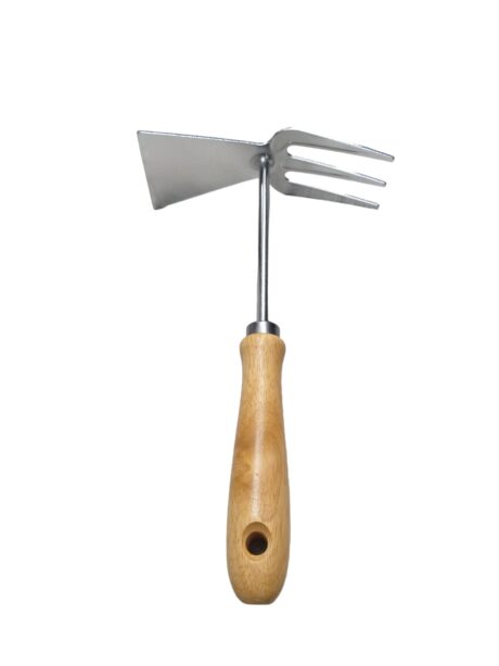 HAND DOUBLE HOE WITH WOODEN HANDLE
