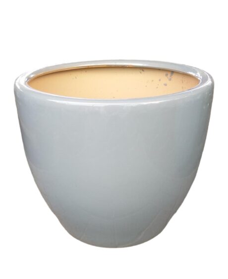CERAMIC POT 45*39CM BRIGHT GRAY BIG