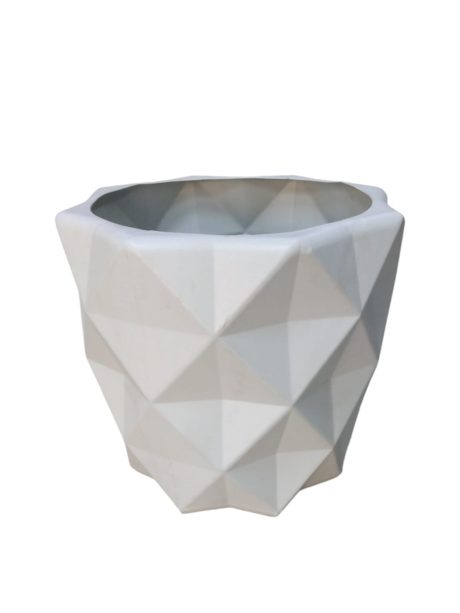Plastic Pots Diamond H40cm x W45cm White