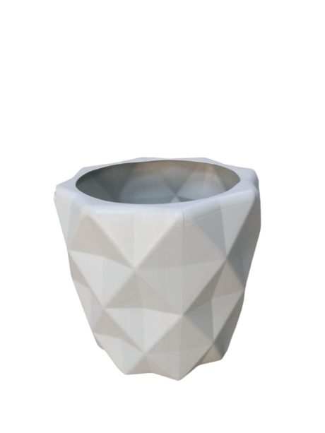 Plastic Pots Diamond H28cm x W29cm White