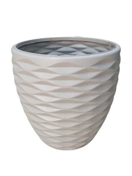 Plastic Pots Rhombos H50cm x W50cm White