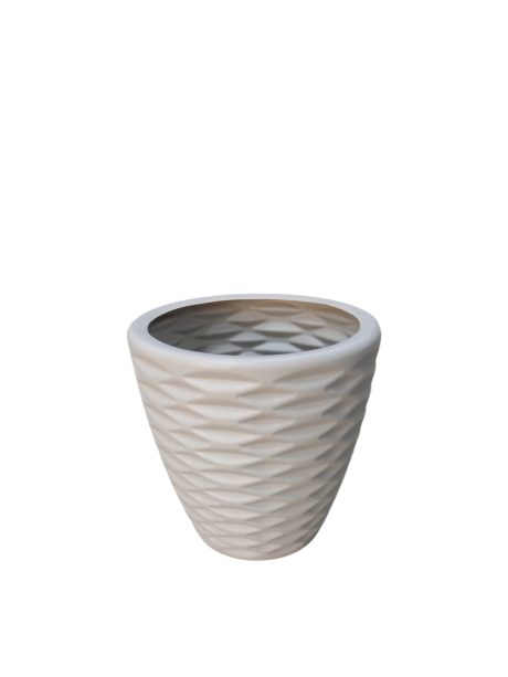 Plastic Pots Rhombos H22cm x W22cm White
