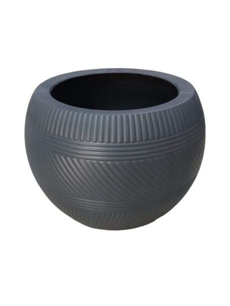 Plastic Pots Ball Line H40xW40cm Black