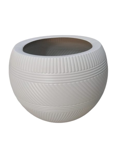 Plastic Pots Ball Line H40xW40cm Beige