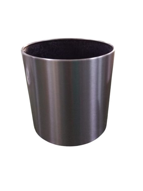 SATIN ALUMINIUM POT ROUND SILVER 14" (H35cm*Dia35cm)