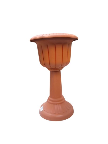 Spanish Cotta/White Cup Pot H58X35cm